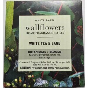 2 NEW BATH & BODY WORKS WHITE TEA SAGE WALLFLOWER FRAGRANCE REFILL BULB PLUG IN